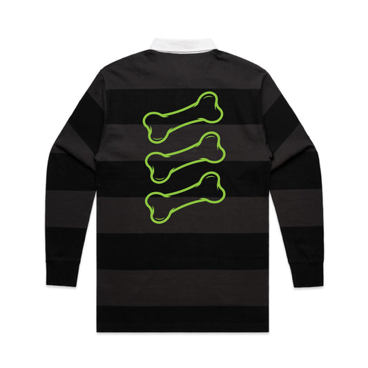 Bone Rugby LS Shirt - Black & Green