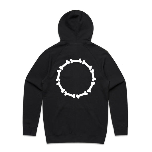 Bone Zip Hoodie - Black