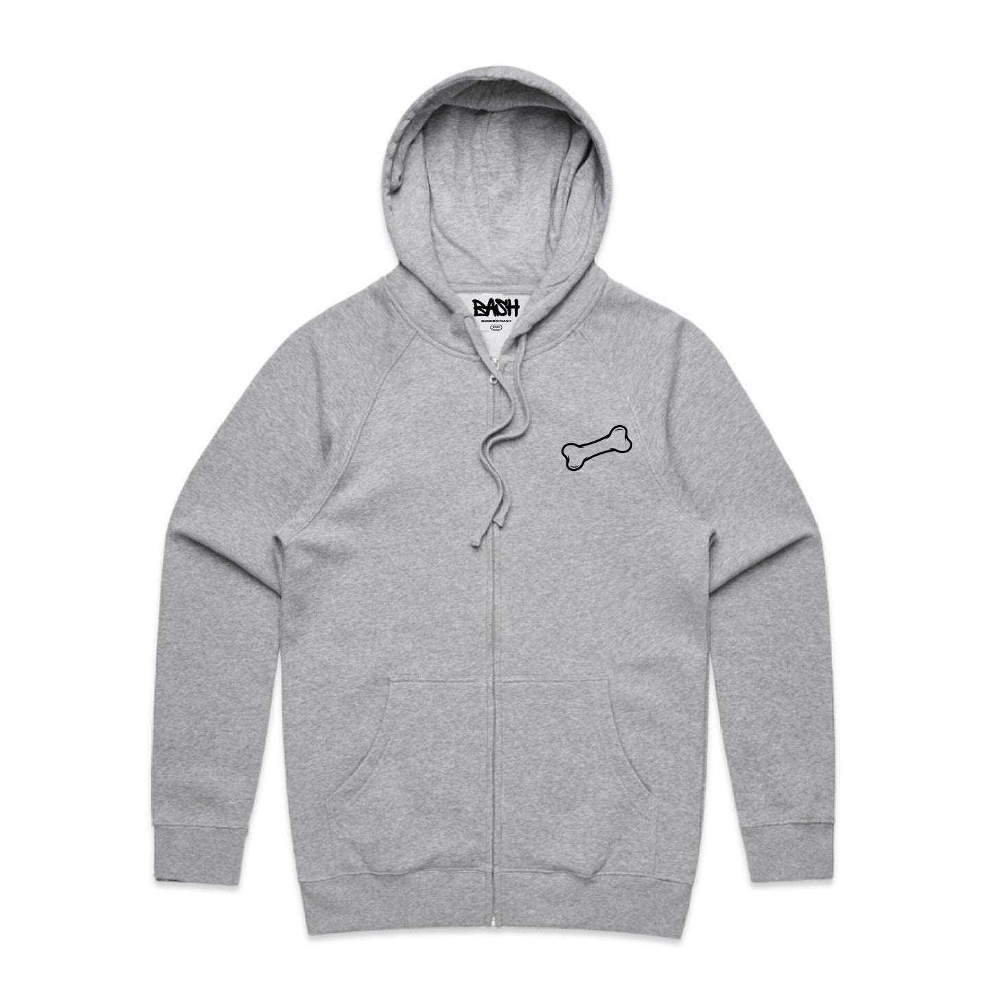 Bone Zip Hoodie - Grey