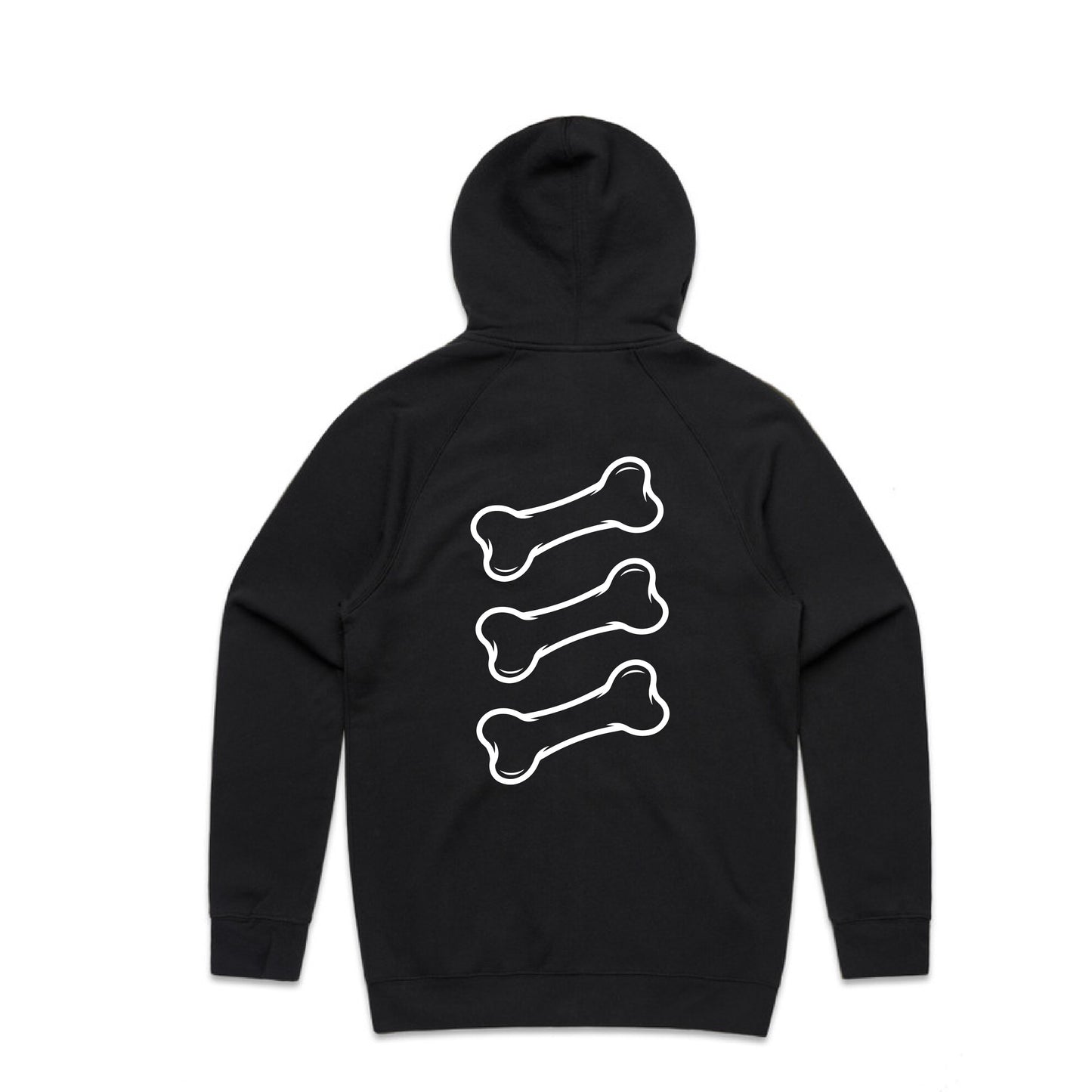 Triple Bone Zip Hoodie - Black