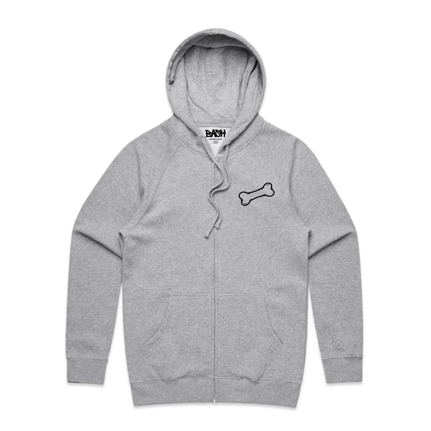 Triple Bone Zip Hoodie - Grey