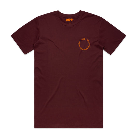 Dog Eat Dog Tee - Burgundy & Orange