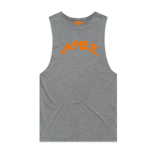 GGEZ Muscle Tank - Stone Wash & Orange