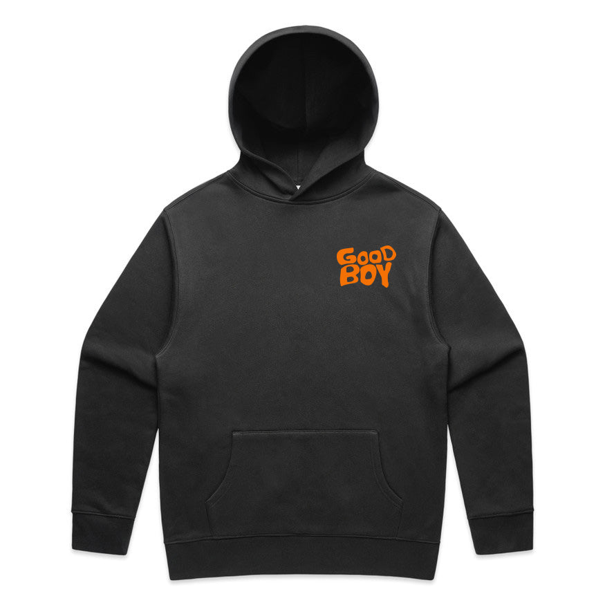 Good Boys Only x Bash Relaxed Hoodie - Faded Black & Orange