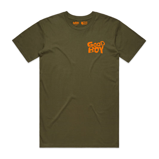 Bash x Good Boys Only Tee - Green & Orange