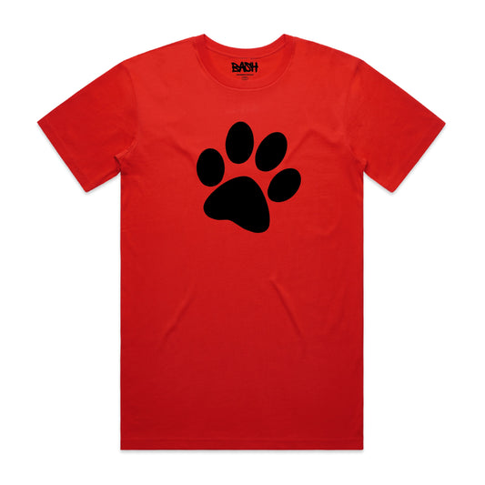 Paw Tee - Red & Black