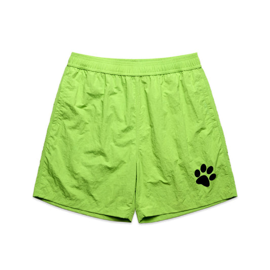 Paw Simple Shorts - Neon Green & Black