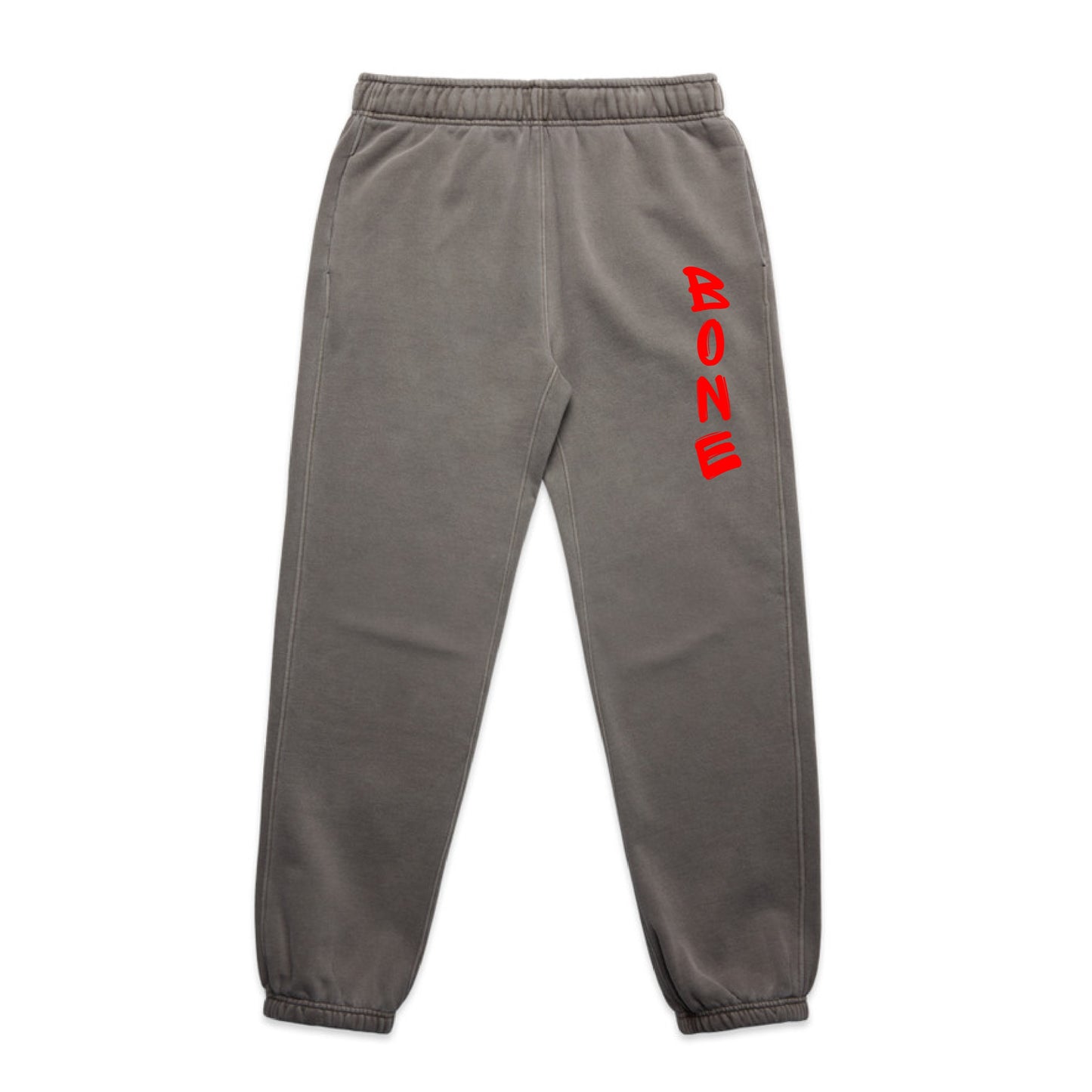 Bone Relaxed Sweatpants - Faded Grey & Red