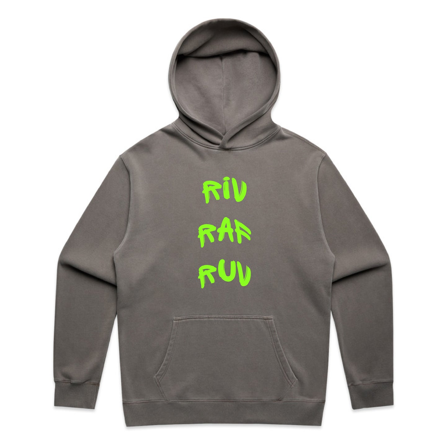 Riv Raf Ruv Relaxed Hoodie - Faded Grey & Green