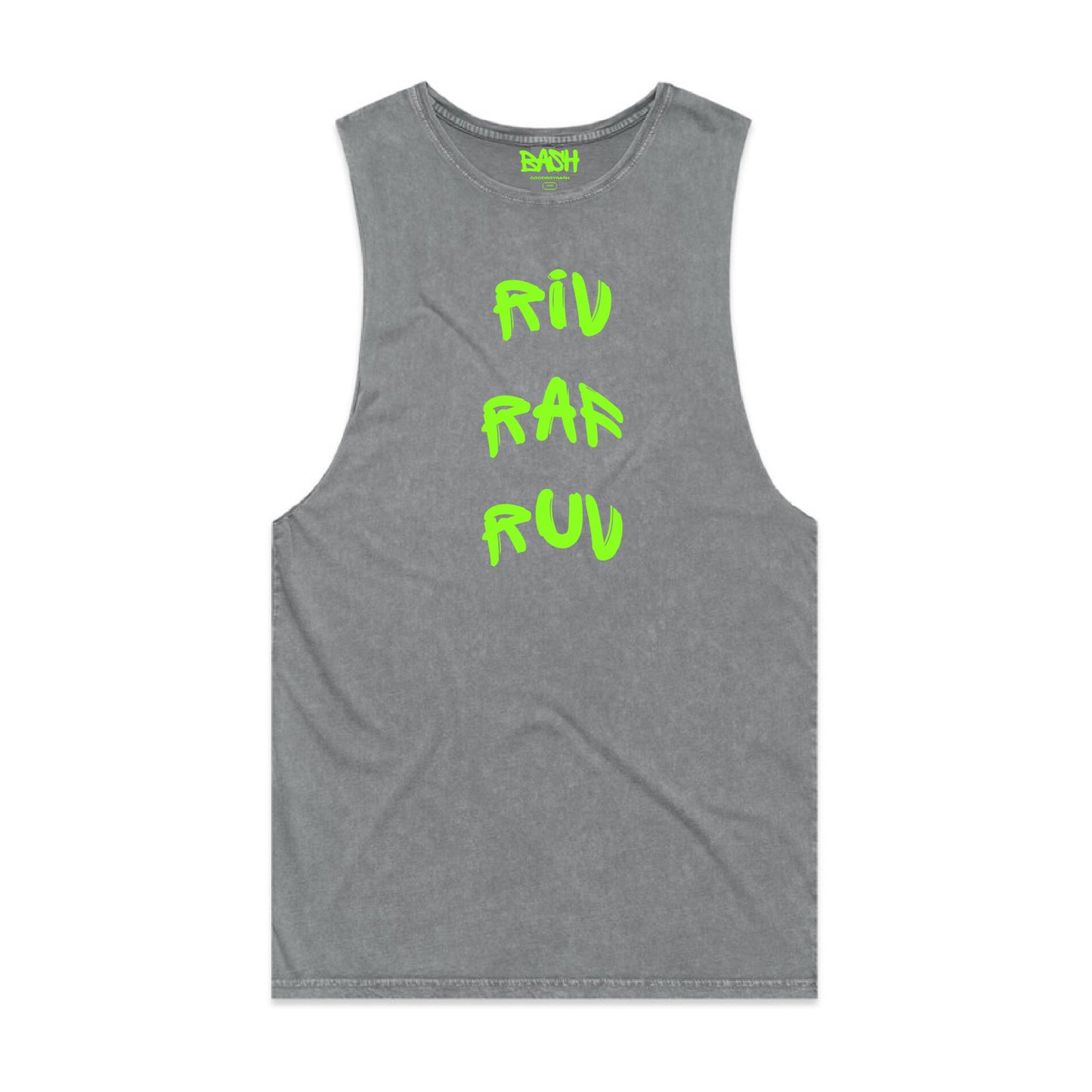 Riv Raf Ruv Tank - Stone Wash & Green