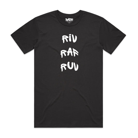 Riv Raf Ruv Tee - Charcoal & White