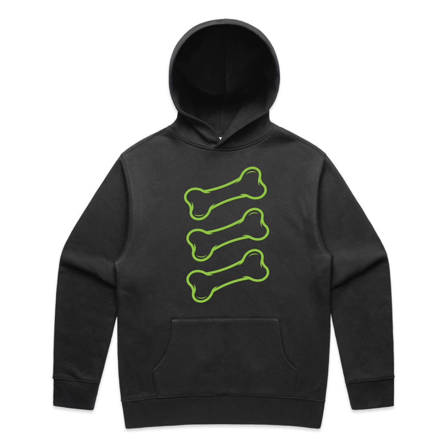 Triple Bone Relaxed Hoodie - Faded Black & Green