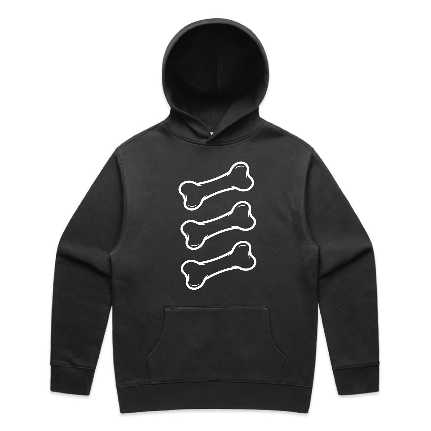 Triple Bone Relaxed Hoodie - Faded Black & White