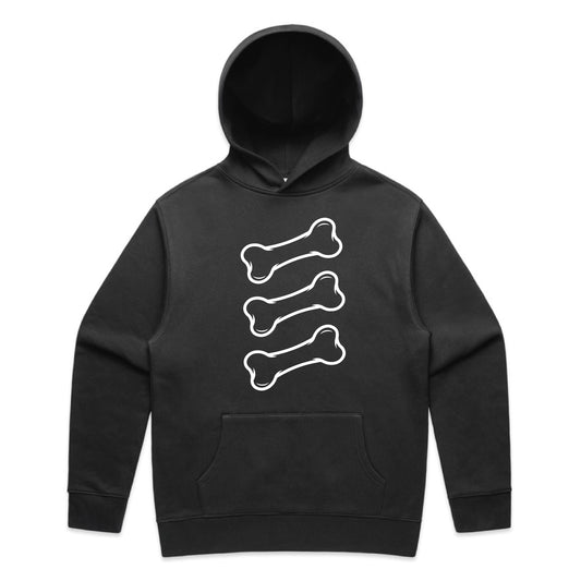 Triple Bone Relaxed Hoodie - Faded Black & White