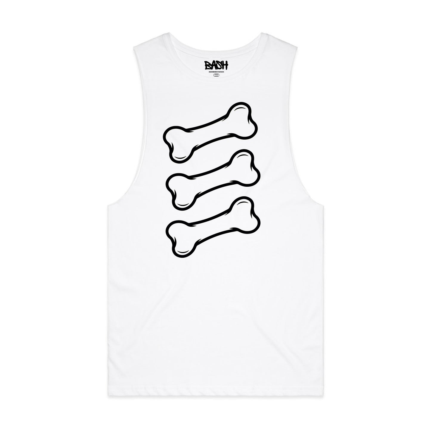 Triple Bone Tank - White & Black