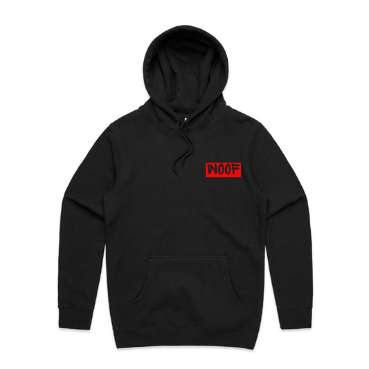 Woof Hoodie - Black & Red