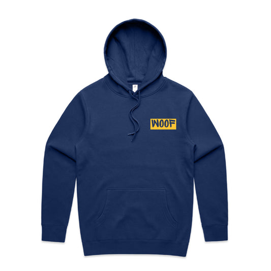 Woof Hoodie - Cobalt & Yellow