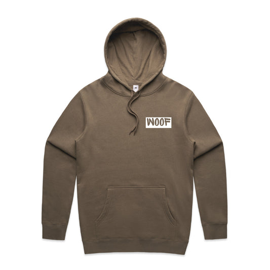 Woof Hoodie - Walnut & White