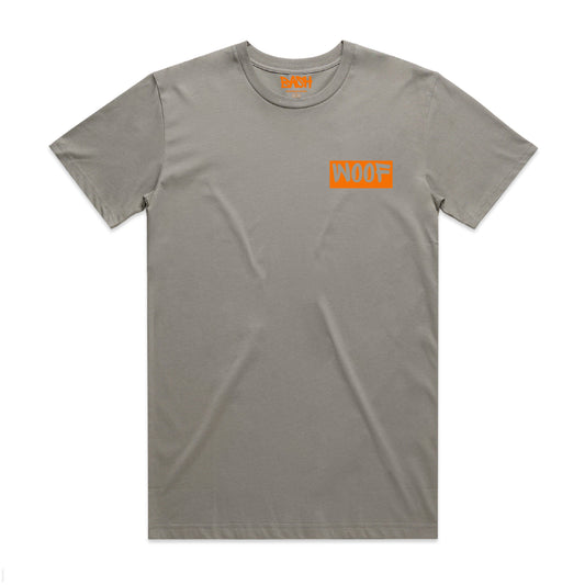 Woof Tee - Granite & Orange